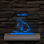 Egyedi neves DJ  személyre szabott fatalppal 7 színű 3D led lámpa