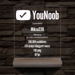 YouNoob emlékplakett személyre szabott fa talppal 7 színű 3D led lámpa