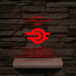 MÁV emlék 7 színű 3D led lámpa fa talppal