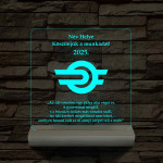 MÁV emlék 7 színű 3D led lámpa fa talppal