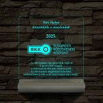 BKK eseményekhez, nyugdíjba vonuláshoz  7 színű 3D led lámpa fa talppal