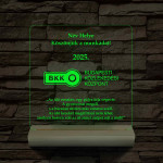 BKK eseményekhez, nyugdíjba vonuláshoz  7 színű 3D led lámpa fa talppal