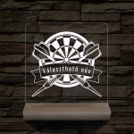 Személyre szabott Darts 7 színű 3D LED Lámpa – Fatalpas Gravírozott Ajándék