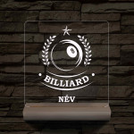 Személyre szabott Biliárd 7 színű 3D LED Lámpa – Fatalpas Gravírozott Ajándék