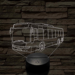 Személyre Szabható Busz Műanyagtalpas 3D LED Lámpa 