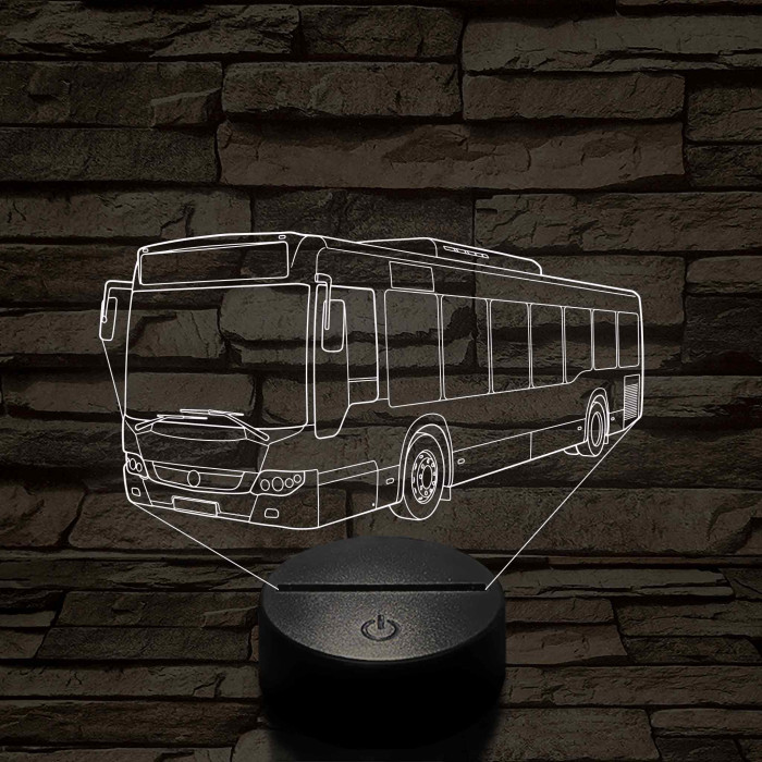 Személyre Szabható Busz Műanyagtalpas 3D LED Lámpa 