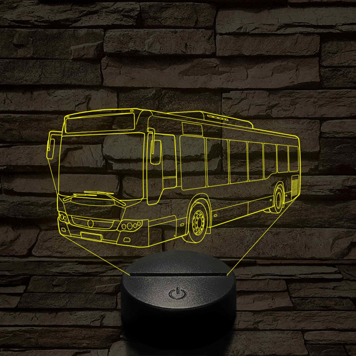 Személyre Szabható Busz Műanyagtalpas 3D LED Lámpa 