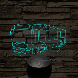 Személyre Szabható Busz Műanyagtalpas 3D LED Lámpa 