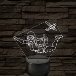 Ejtőernyős Nő - színváltós 3D LED Lámpa