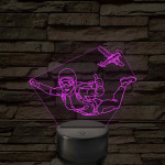 Ejtőernyős Nő - színváltós 3D LED Lámpa