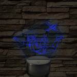 Ejtőernyős Nő - színváltós 3D LED Lámpa