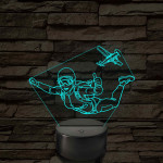 Ejtőernyős Nő - színváltós 3D LED Lámpa