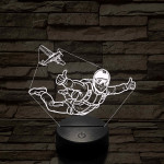 Ejtőernyős Férfi - színváltós 3D LED Lámpa