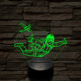Ejtőernyős Férfi - színváltós 3D LED Lámpa