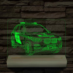 Rendőrségi rendszámos SUV fatalppal 7 színű 3D led lámpa