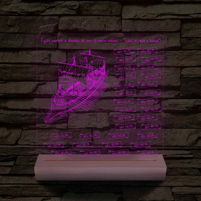 Egyedi Osztálygálya 3D LED Lámpa – Személyreszabható Pergamenes Nevekkel