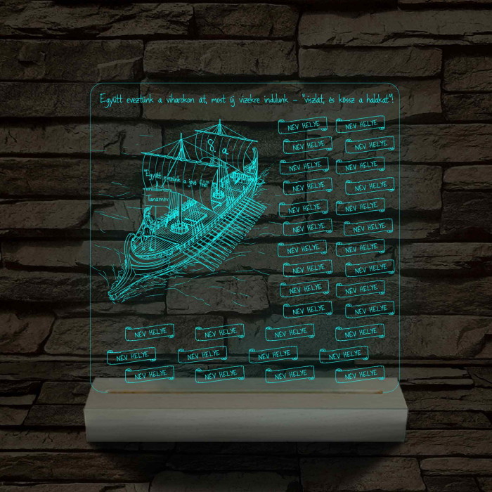 Egyedi Osztálygálya 3D LED Lámpa – Személyreszabható Pergamenes Nevekkel