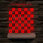 Sakk osztálytábla fatalppal 7 színű 3D led lámpa
