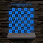 Sakk osztálytábla fatalppal 7 színű 3D led lámpa