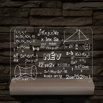 Matematikai-fizikai kollázs – fatalppal egyedi neves 7 színű színváltós 3D led lámpa