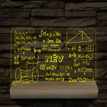 Matematikai-fizikai kollázs – fatalppal egyedi neves 7 színű színváltós 3D led lámpa