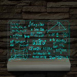 Matematikai-fizikai kollázs – fatalppal egyedi neves 7 színű színváltós 3D led lámpa