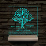 Informatikai IT osztályfa személyre szabott fa talppal 7 színű 3D led lámpa