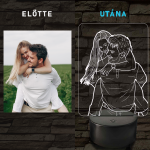 Grafică liniară personalizată pe baza unei fotografii - lampă LED cu 7 culori și schimbare de culoare