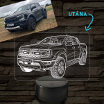Grafică liniară personalizată pe baza unei fotografii - lampă LED cu 7 culori și schimbare de culoare