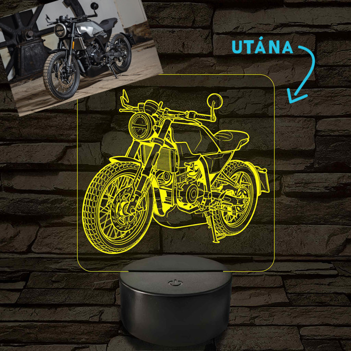 Grafică liniară personalizată pe baza unei fotografii - lampă LED cu 7 culori și schimbare de culoare