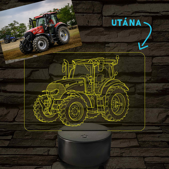 Grafică liniară personalizată pe baza unei fotografii - lampă LED cu 7 culori și schimbare de culoare