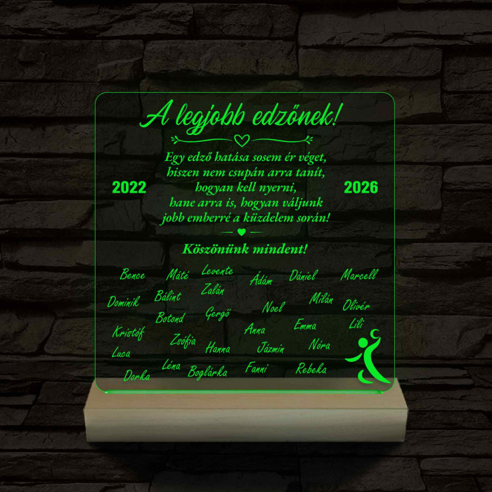 A legjobb edzőnek! - 7 színű 3D led lámpa