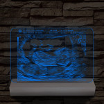 Magzati-ultrahangkép gravírozás fatalppal 7 színű 3D led lámpa