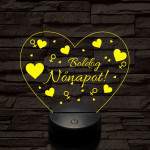 Nőnapos szív-forma 7 színű 3D led lámpa