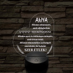 Szív Alakú 3D LED Lámpa – Megható Üzenettel Anyukáknak 7 színű 3D led lámpa