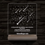 Csillaghullás személyre szabott 20 cm fa talp 7 színű 3D led lámpa