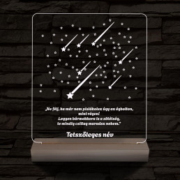 Csillaghullás személyre szabott 20 cm fa talp 7 színű 3D led lámpa