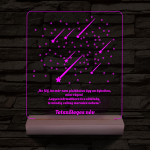Csillaghullás személyre szabott 20 cm fa talp 7 színű 3D led lámpa