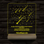 Csillaghullás személyre szabott 20 cm fa talp 7 színű 3D led lámpa
