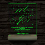 Csillaghullás személyre szabott 20 cm fa talp 7 színű 3D led lámpa