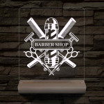 Egyedi Barber Shop – 7 színű, színváltós 3D LED lámpa