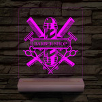 Egyedi Barber Shop – 7 színű, színváltós 3D LED lámpa