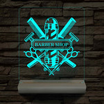 Egyedi Barber Shop – 7 színű, színváltós 3D LED lámpa