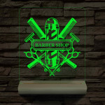 Egyedi Barber Shop – 7 színű, színváltós 3D LED lámpa
