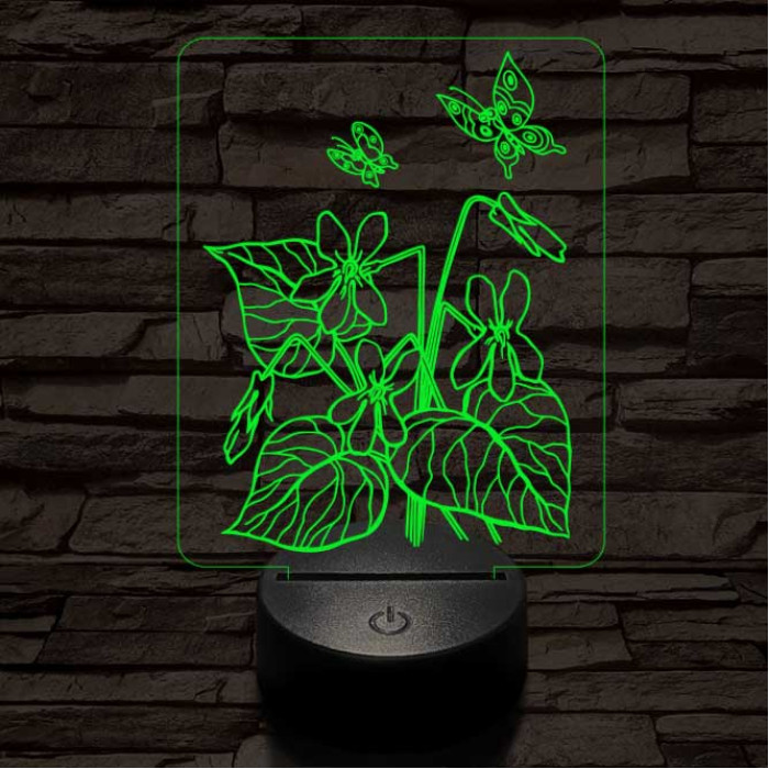 Ibolya  7 színű 3D led lámpa