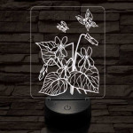 Ibolya  7 színű 3D led lámpa