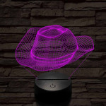 Cowboy kalap  7 színű 3D led lámpa