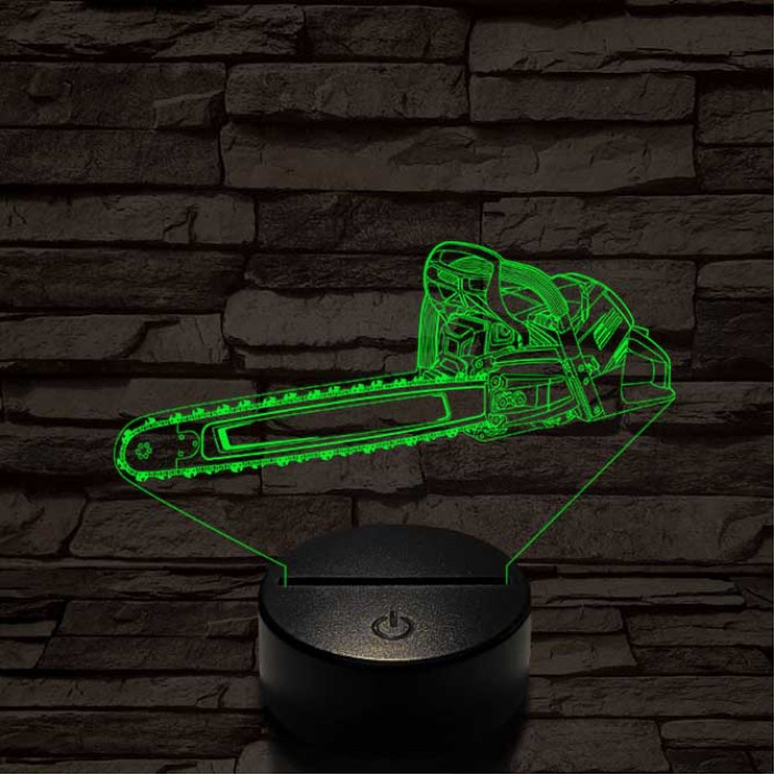 Láncfűrész 7 színű 3D led lámpa