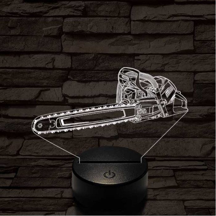 Láncfűrész 7 színű 3D led lámpa