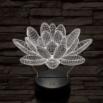 Lótusz virág 7 színű 3D led lámpa